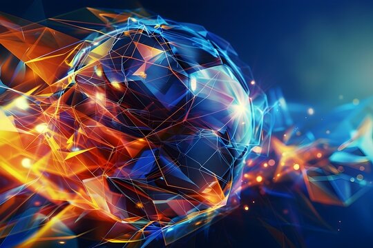 Fluid Geometric Soccer Ball Metamorphosis Conceptual D Visualization of Dynamic Sports Dynamics and Aesthetics