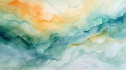Design an abstract watercolor background that showcases a harmonious blend of fluid colors, AI Generative - obrazy, fototapety, plakaty