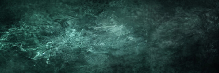Obraz na płótnie Canvas green smoke background, dark green texture background, banner