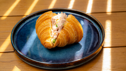 croissant tuna serve in cafe