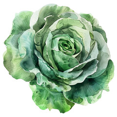 Watercolor Wonders: A Medley of Green Rose Bouquets