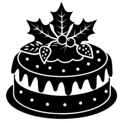 Christmas Cake silhouette vector illustration
