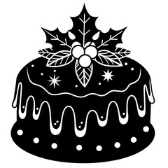 Christmas Cake silhouette vector illustration