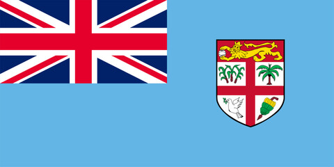 Flag of Fiji vector illustration. Fiji National Country Flag Vector