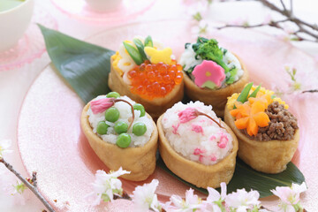 お花見いなり寿司　春の飾りいなり寿司