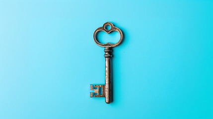 Key, minimal wallpaper, an important symbol that represents the resolution of a problem or the path to success.