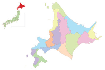 北海道　日本　地図　カラフル　アイコン - 780257787