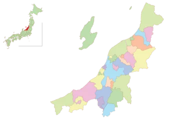 Gordijnen 新潟　日本　地図　カラフル　アイコン © J BOY