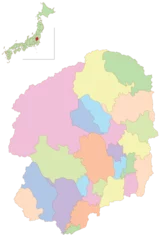 Rolgordijnen 栃木　日本　地図　カラフル　アイコン © J BOY
