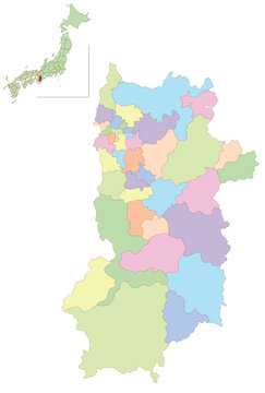 奈良　日本　地図　カラフル　アイコン