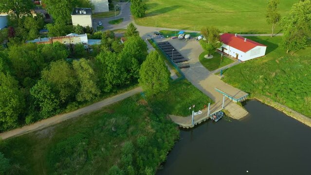 River Harbor Odra Brzeg Przystan Aerial View Poland