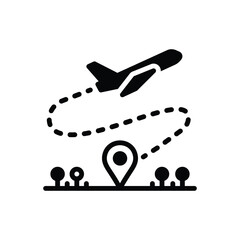 Black solid icon for flight
