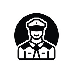 Black solid icon for pilot