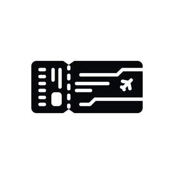 Black solid icon for boarding pass