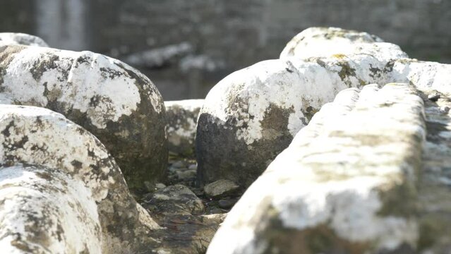 The Tomb Of the Jealous Man And Woman At The Cemetery Of St. Peter And Paul`s Cathedral In Trim, County Meath, Ireland. Close-up Shot