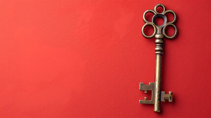 Key, minimal wallpaper, an important symbol that represents the resolution of a problem or the path to success