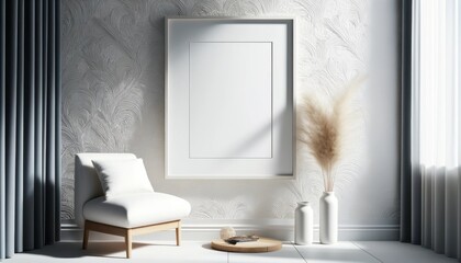 Fototapeta na wymiar Modern Living Room with Elegant Minimalist Decor.