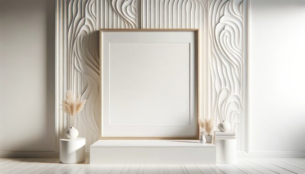 Empty frame mockup in minimalist style.