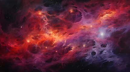 The cosmos ablaze with hues of magenta and tangerine, swirling in cosmic rhapsody.