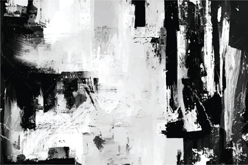 Grunge black and white abstract dirty textured background. Scratch lines over background. Noise and grain. Scratch texture. Grunge frame. Splashes of paint. Distress urban illustration. Grunge texture