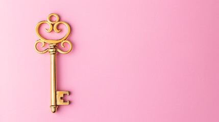Key, minimal wallpaper, an important symbol that represents the resolution of a problem or the path to success