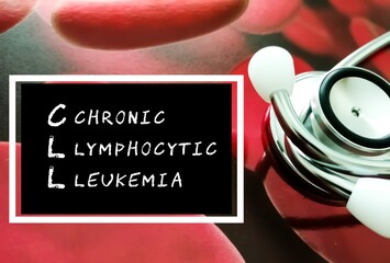 Chronic lymphocytic leukemia (CLL) term, medical conceptual image.