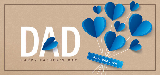Father's Day greeting card in modern paper cut style. Vector illustration for cover, poster, banner, flyer and social media. - 780262731