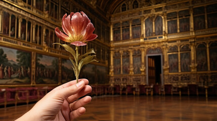 flower in hand  high definition(hd) photographic creative image