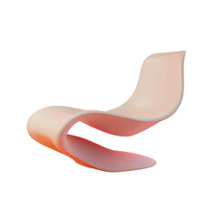 A chair with a curved seat on a Transparent Background