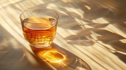 A Glass of Tea on a Wooden Table