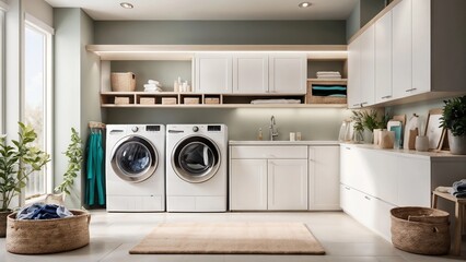Family Laundry Room Organized to Perfection