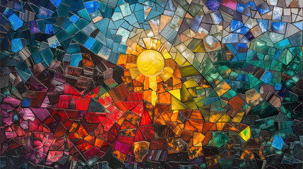 Sun Mosaic Wall