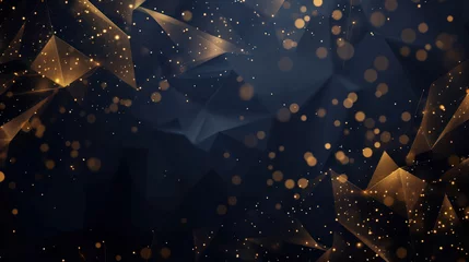 Foto op Plexiglas Dark Background With Gold Stars and Blurry Lights © easybanana