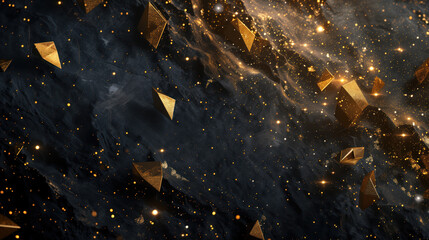 A Space Filled With Lots of Gold Stars - obrazy, fototapety, plakaty