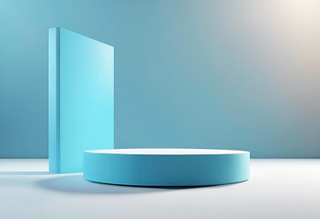 Empty showcase for packaging product presentation. Background for products. Mock up pedestal in...