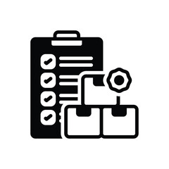 Black solid icon for quality control