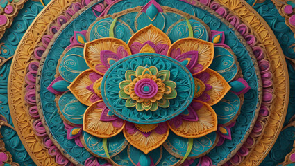 An intricate mandala design featuring symmetrical patterns and intricate details ULTRA HD 8K