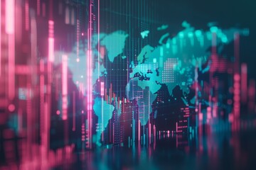 Cyber Nexus: A Global Network Overlaying a Digital Cityscape, Symbolizing Interconnected Modernity and Data Flow, Generative AI