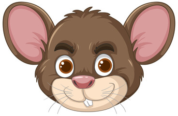 Adorable brown mouse with big ears and eyes