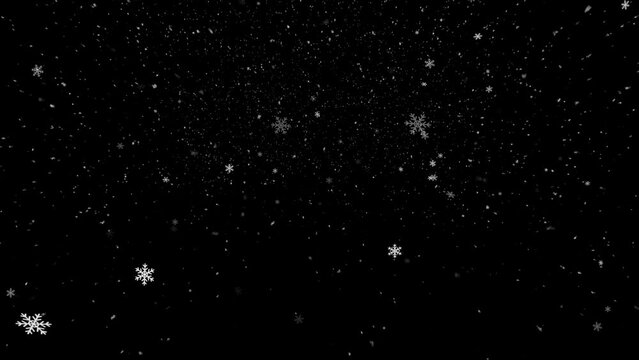 Snowflake fallin overlay effect , white wintre weather snow composition .