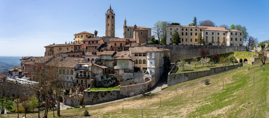 Amazing view of the village of Monforte d'Alba, one of the Most Beautiful Villages of Italy. Cuneo,...