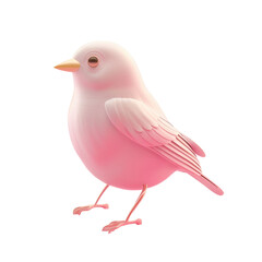 A pink bird on a transparent background