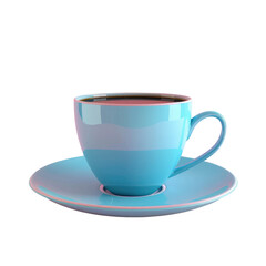 Cup of coffee on saucer on Transparent Background