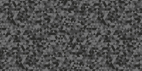 Seamless geometric pattern square shapes low polygon backdrop background. Abstract geometric wall tile and metal cube background triangle wallpaper. Gray and black polygonal background.