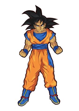  Illustration of cartoon Goku from dragon ball