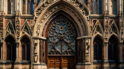 amazing exterior design of grand cathedral - obrazy, fototapety, plakaty