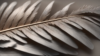 An immersive close-up of a feather, highlighting its intricate structure and soft texture ULTRA HD 8K