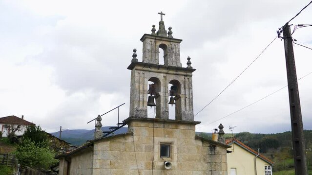 Church Santa Cruz de Prado Bell Tower vilar de barrio, ourense, galicia, spain
