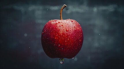 commercial shot photography of flying apple