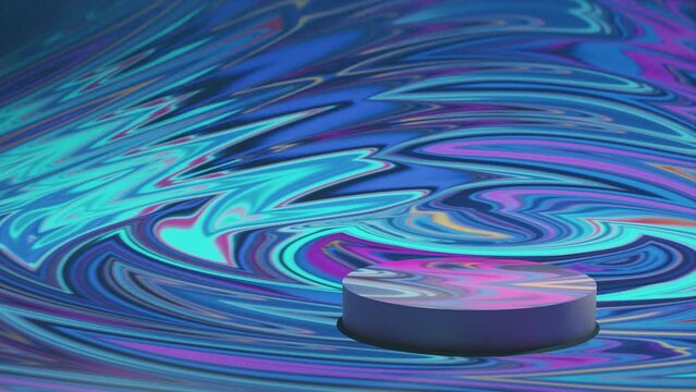 Hypnotic colorful product display background with vivid wavy twirls
